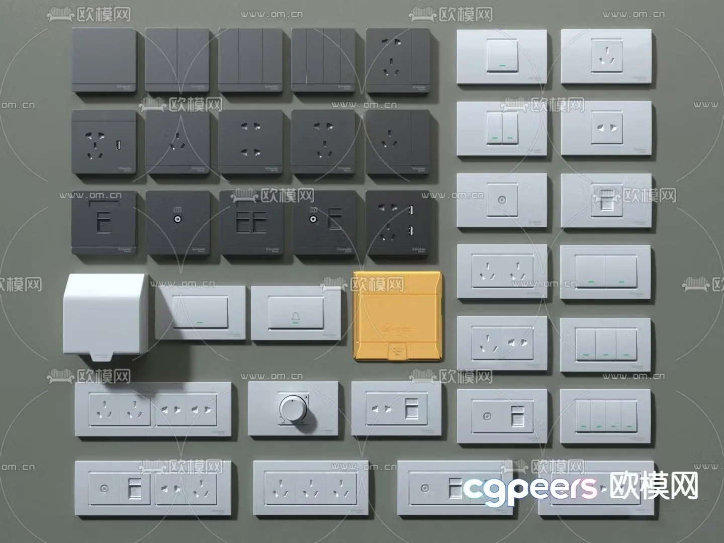Switch panel Socket 3D model