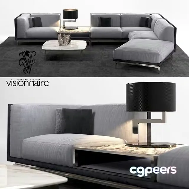 3ds Max Free – Visionnaire Legend L sofa set