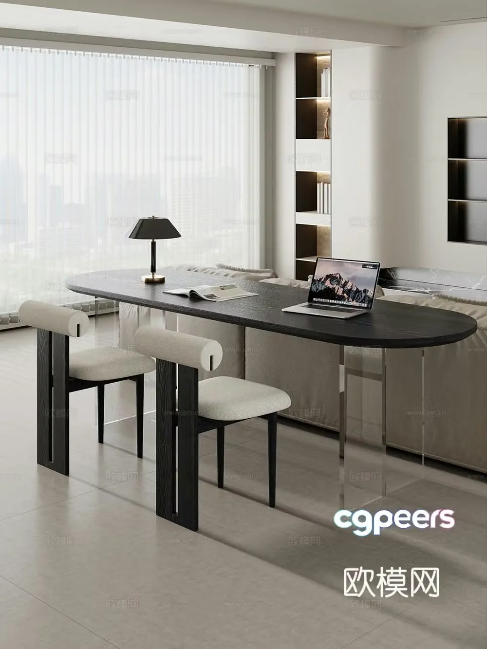 Current horizontal hall table tea table big table desk computer desk simple desk 3D model