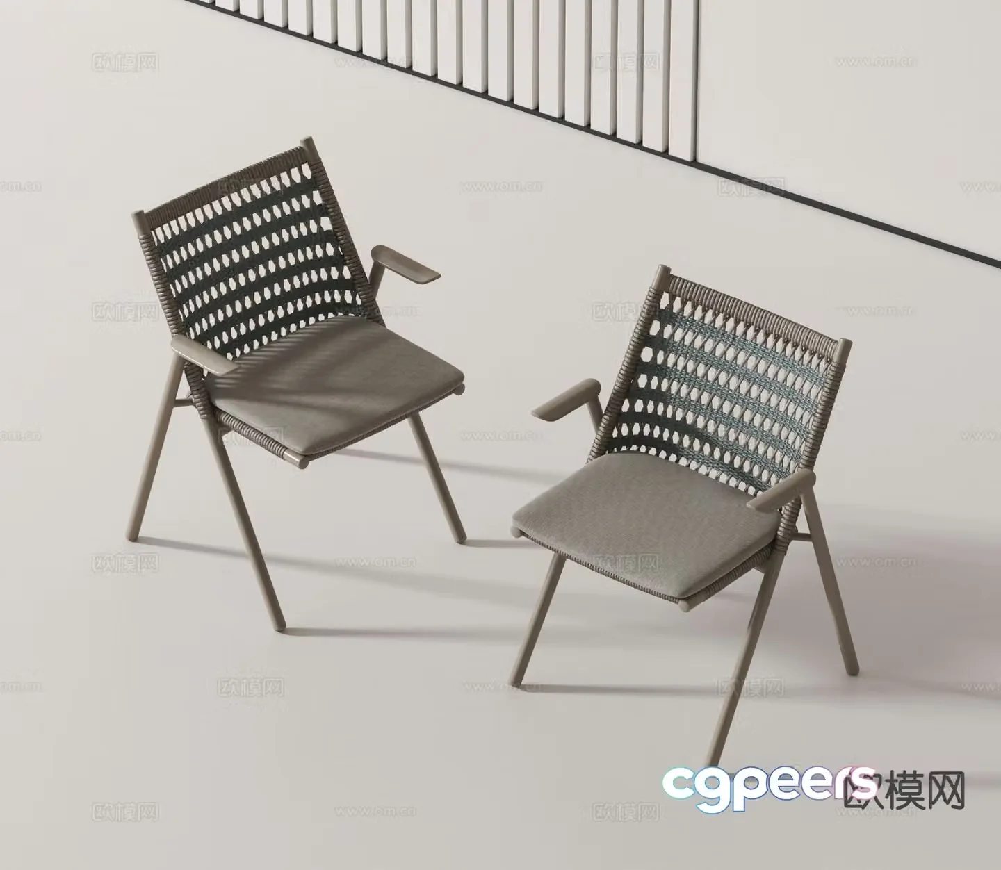 modern woven chair armchair chair outdoor chair 3d model