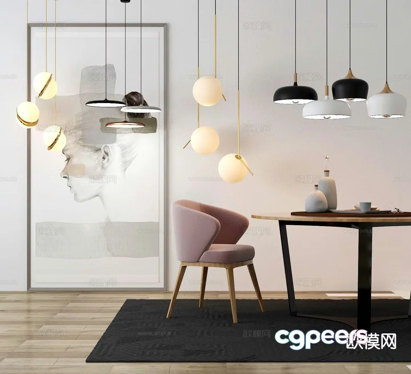 Modern chandelier 3d model