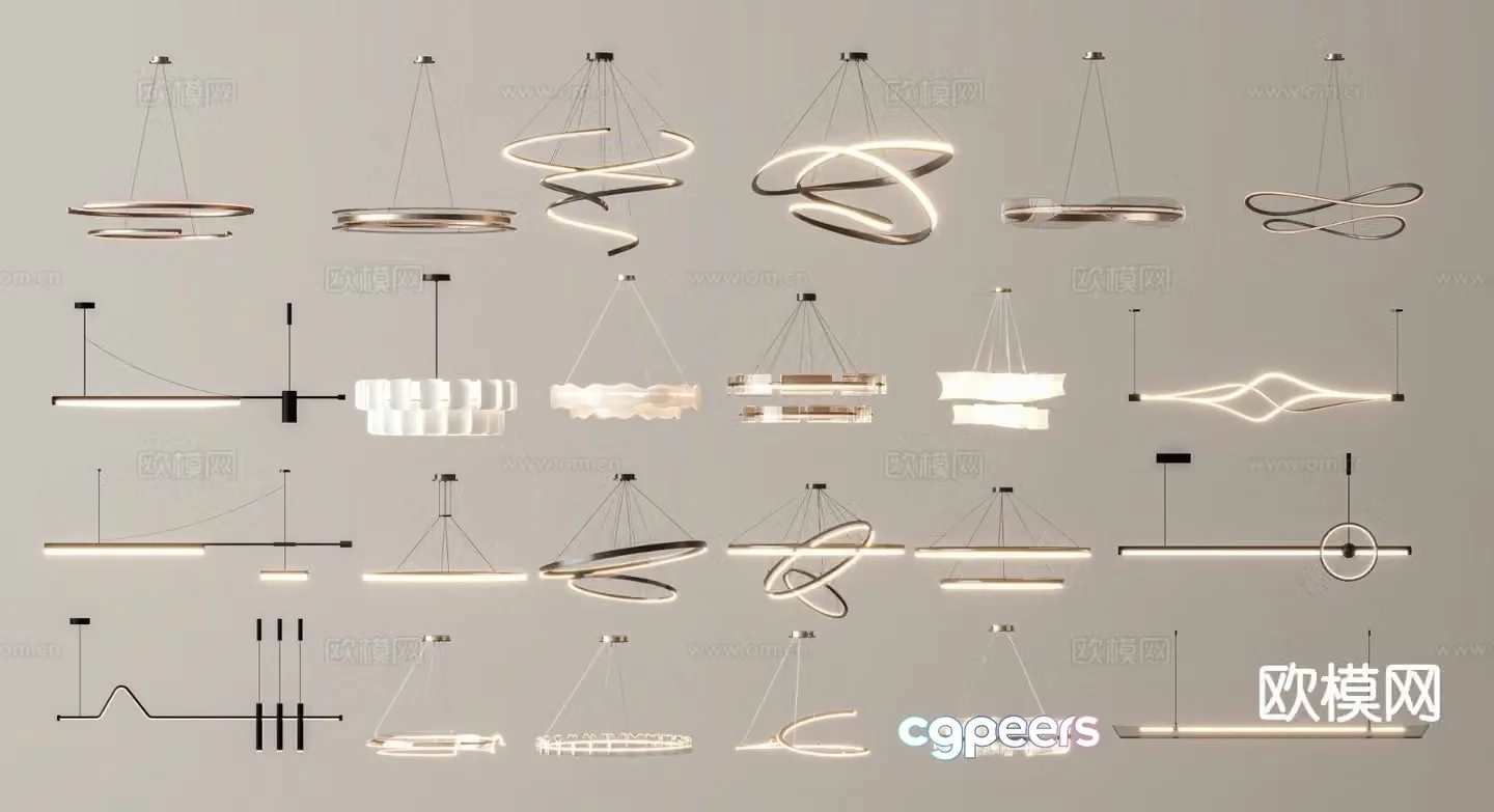 Modern chandelier decorative lamp artistic lamp 3d model