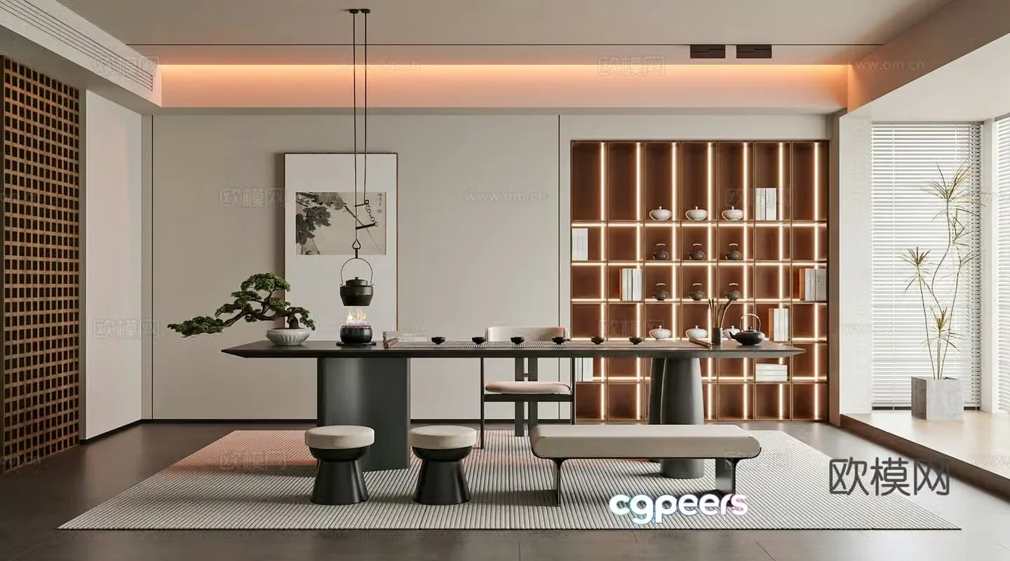 New Chinese tea room 3D model