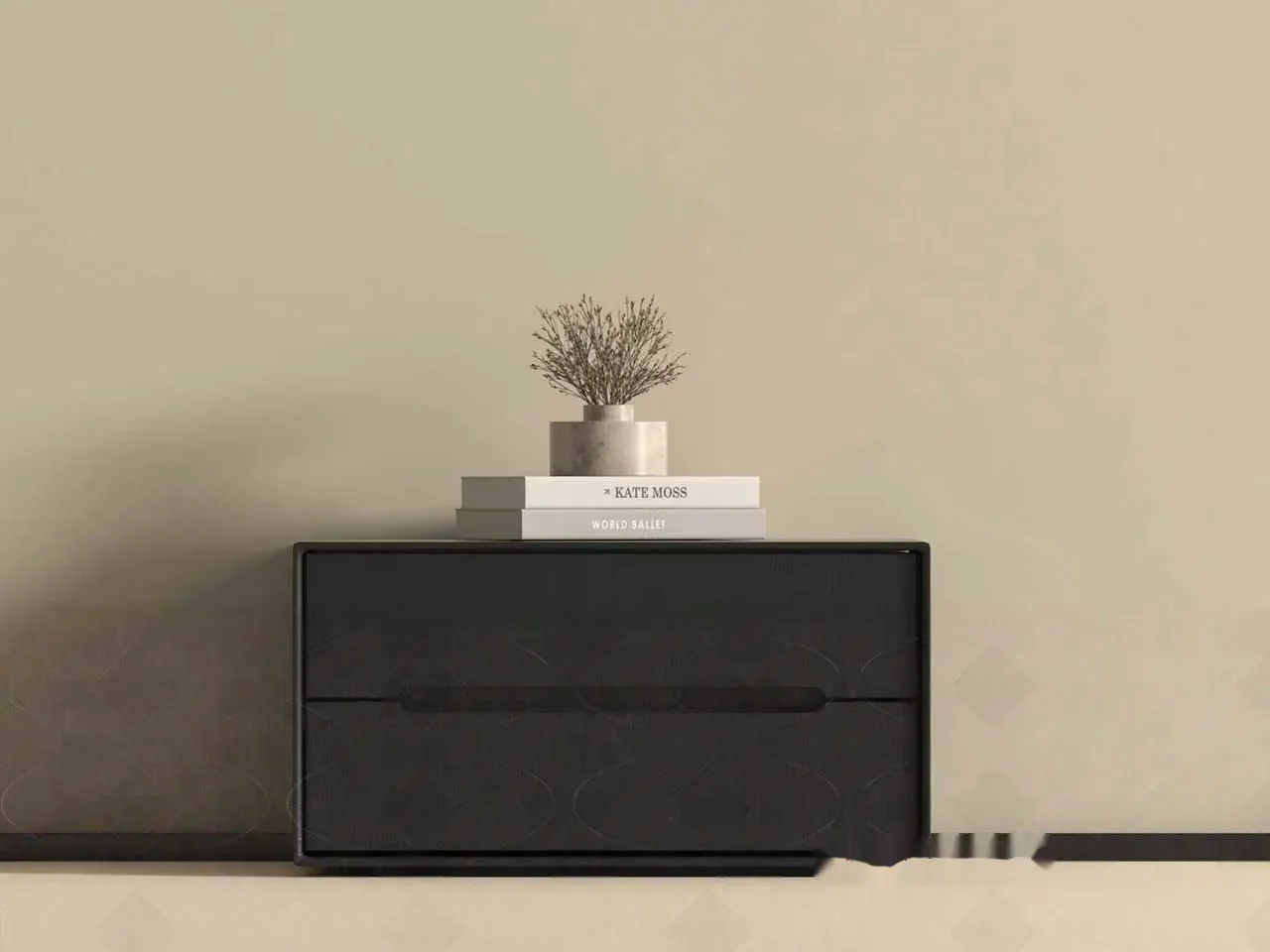 Modern Black Dresser 3D Model – 4825 – VRAY Render