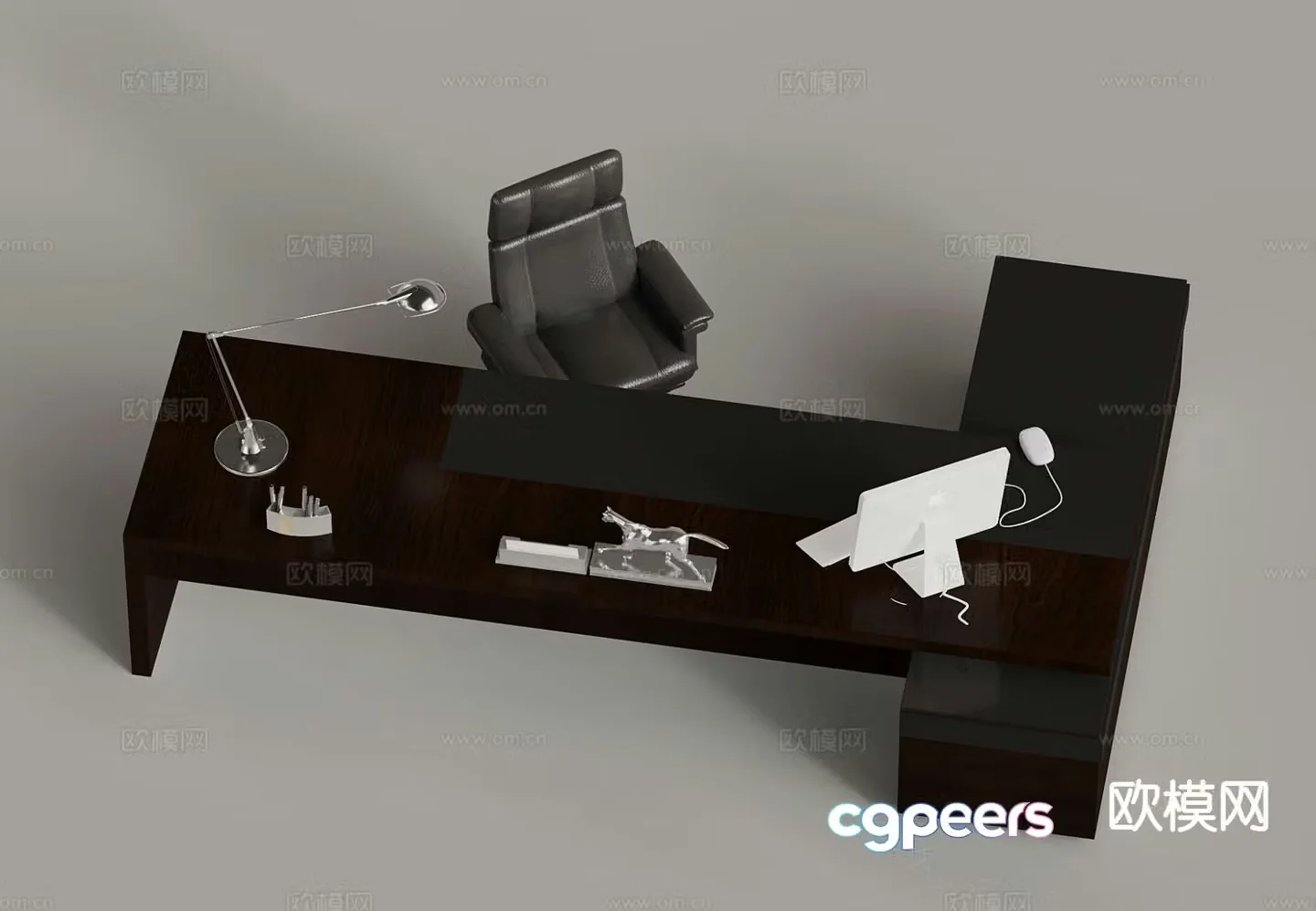 Modern boss desk desk desk 3d model