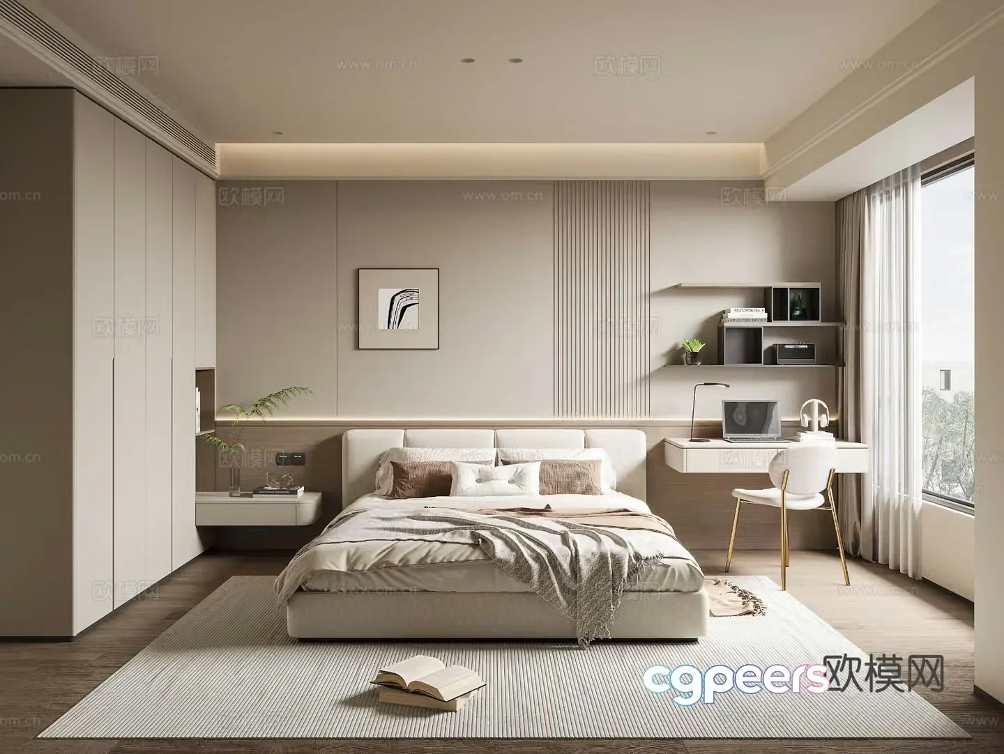 Modern bedroom second bedroom 3d model