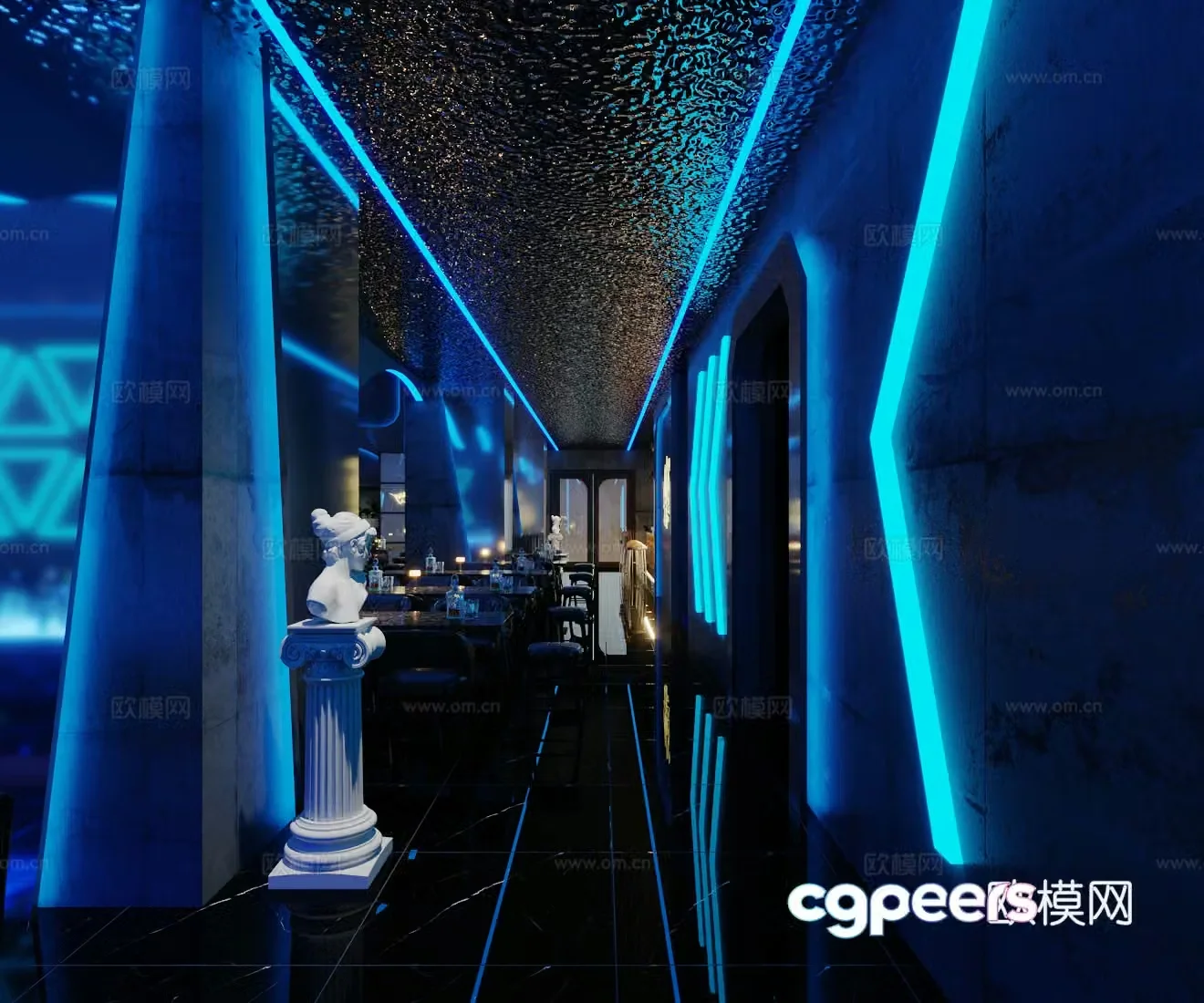 Modern bar Bar aisle Tavern aisle 3d model