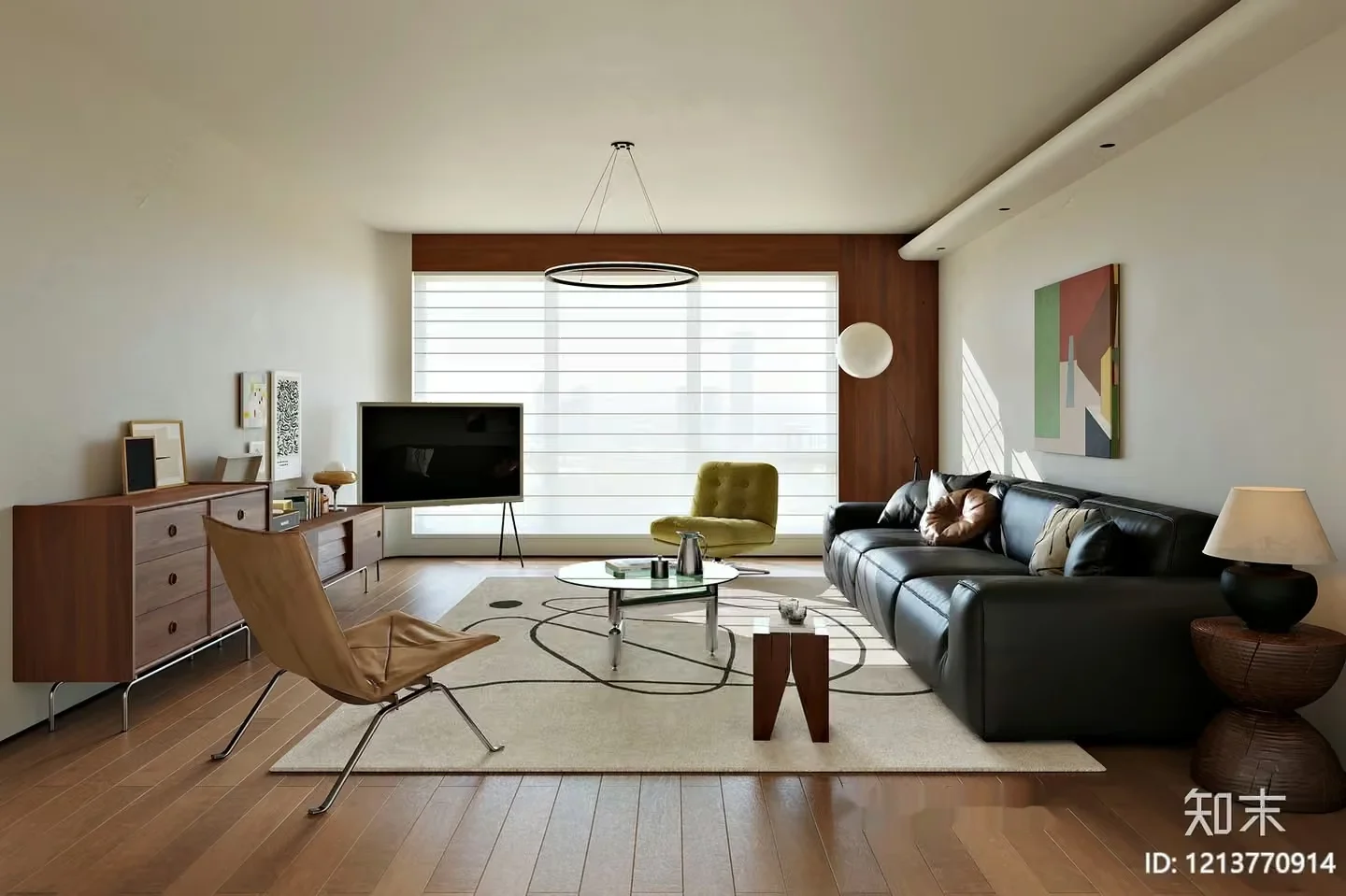 Modern Living Room 3D Model – 7705 – VRAY Render