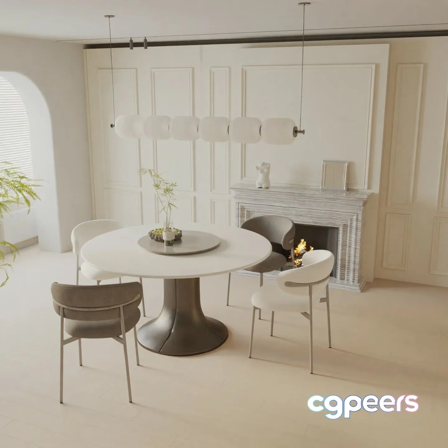 Modern Dining Room 3D Model – 12999 – VRAY Render