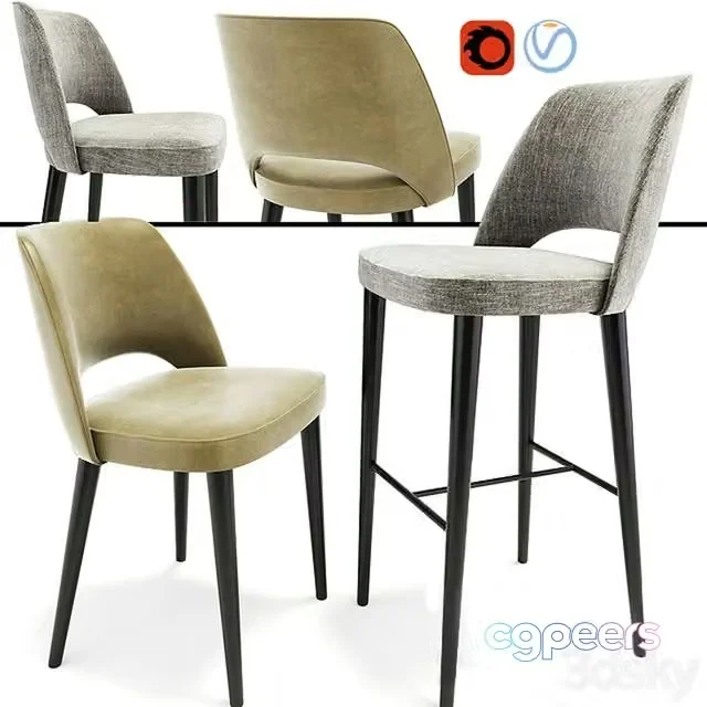 3ds Max Free – Astor Dining Chair And Bar Stool
