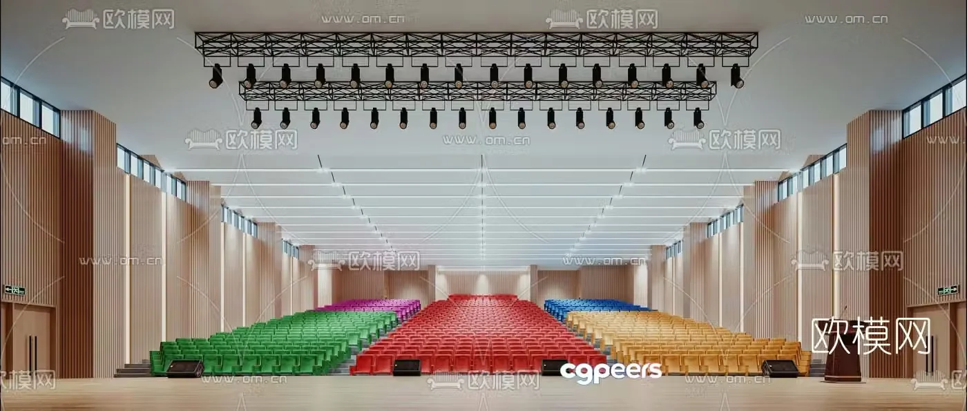 Modern staircase lecture hall conference hall 3d model