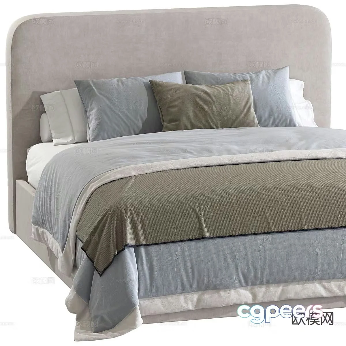 Modern double bed 3d model