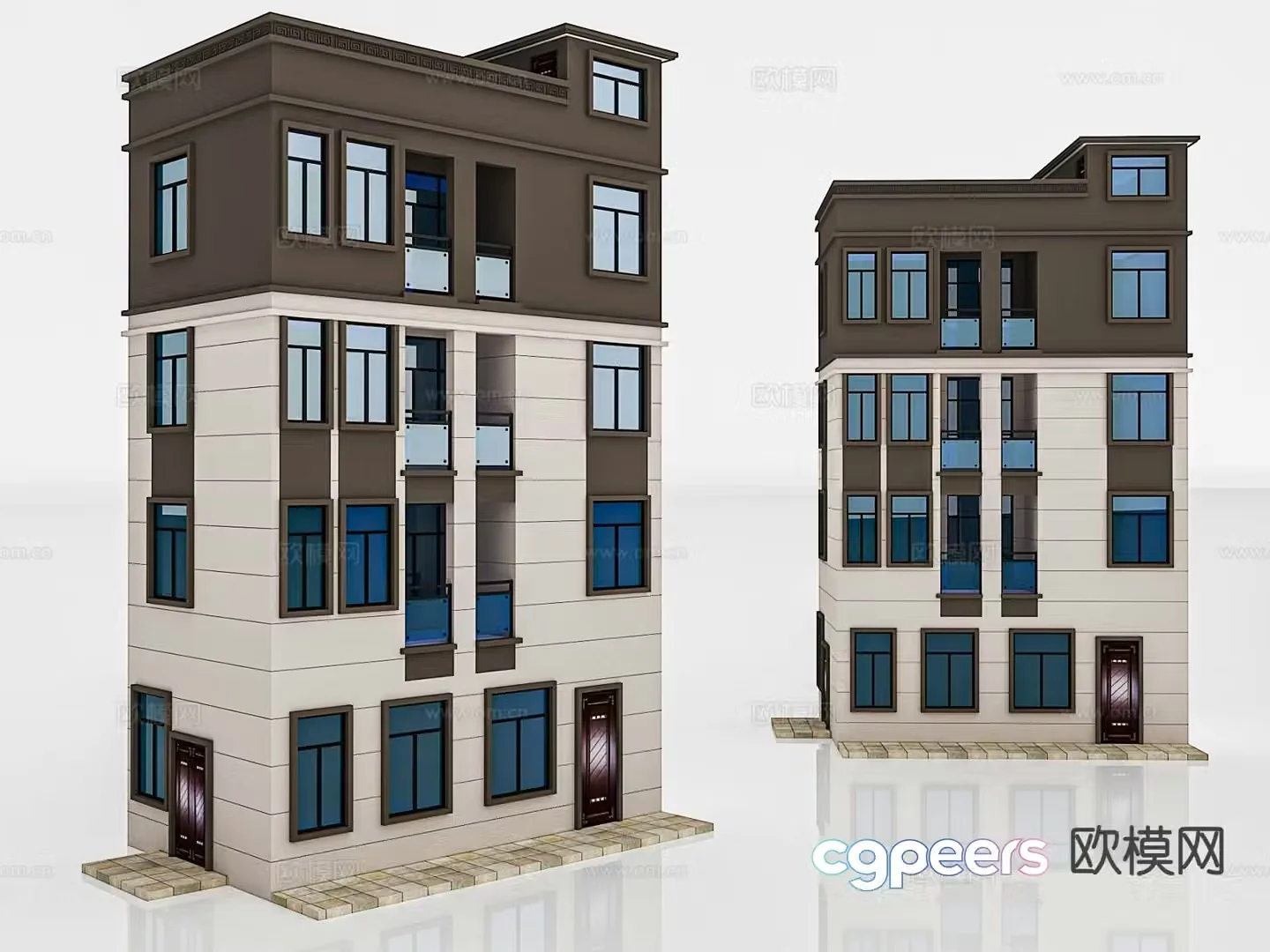 Residential building exterior 3d model