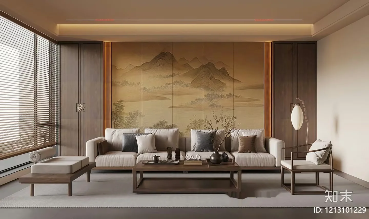 Modern Living Room 3D Model – 7169 – VRAY Render