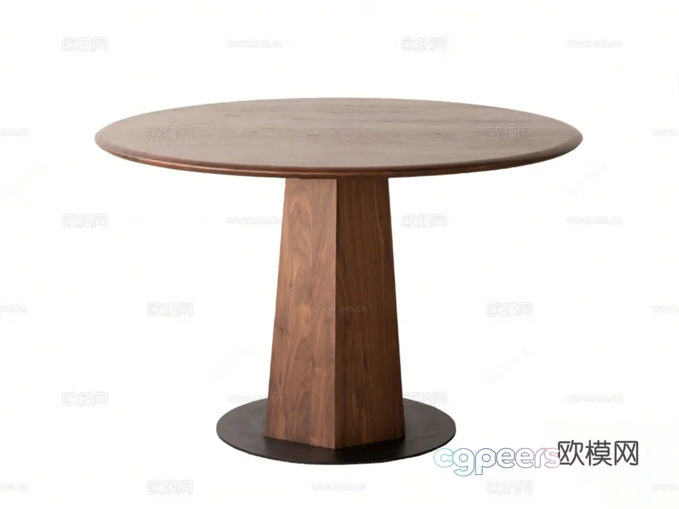 Modern dining table solid wood round table round dining table 3d model