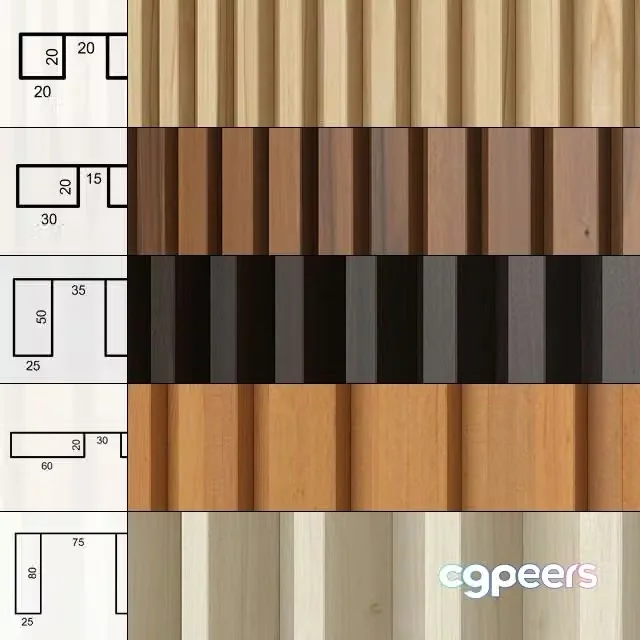 3ds Max Free – A set of panels with slats