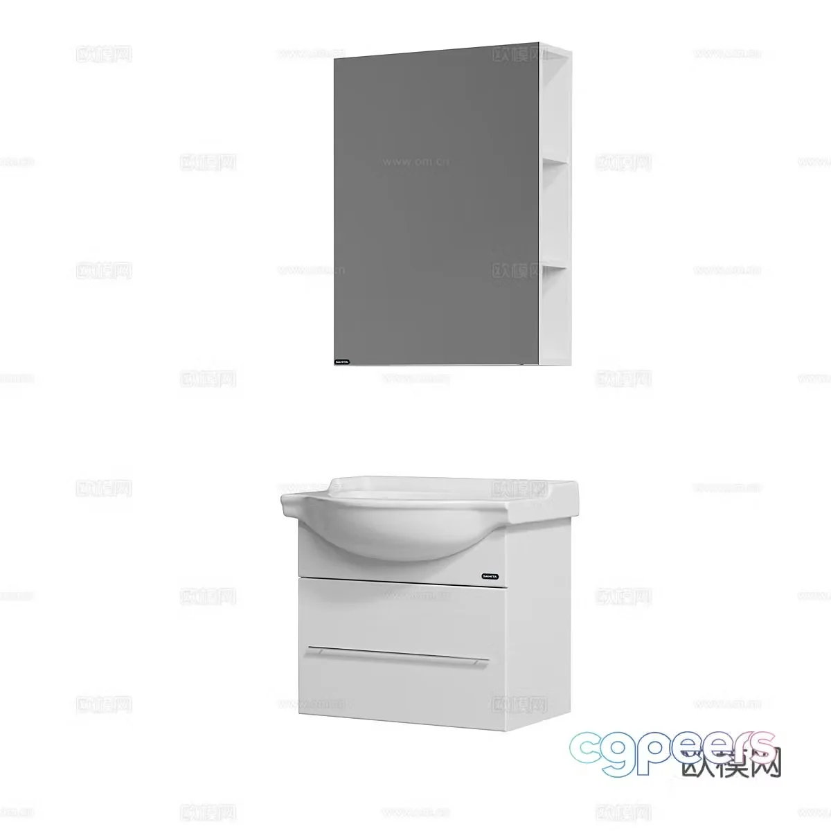 Modern simple basin bathroom basin handbasin 3D model