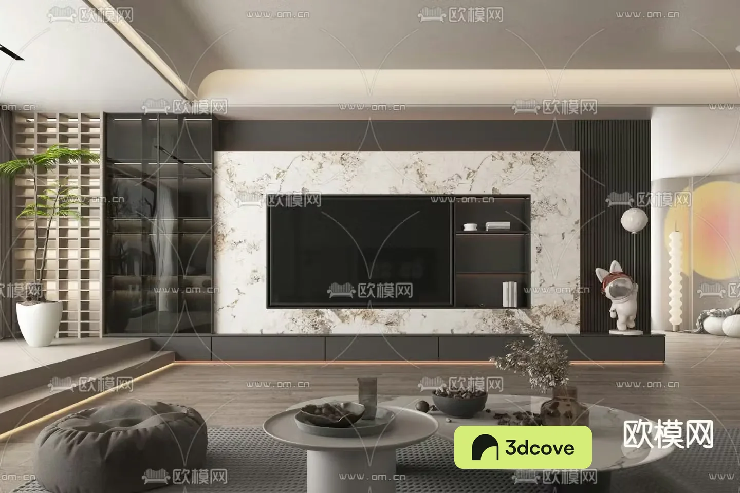 Modern TV background wall