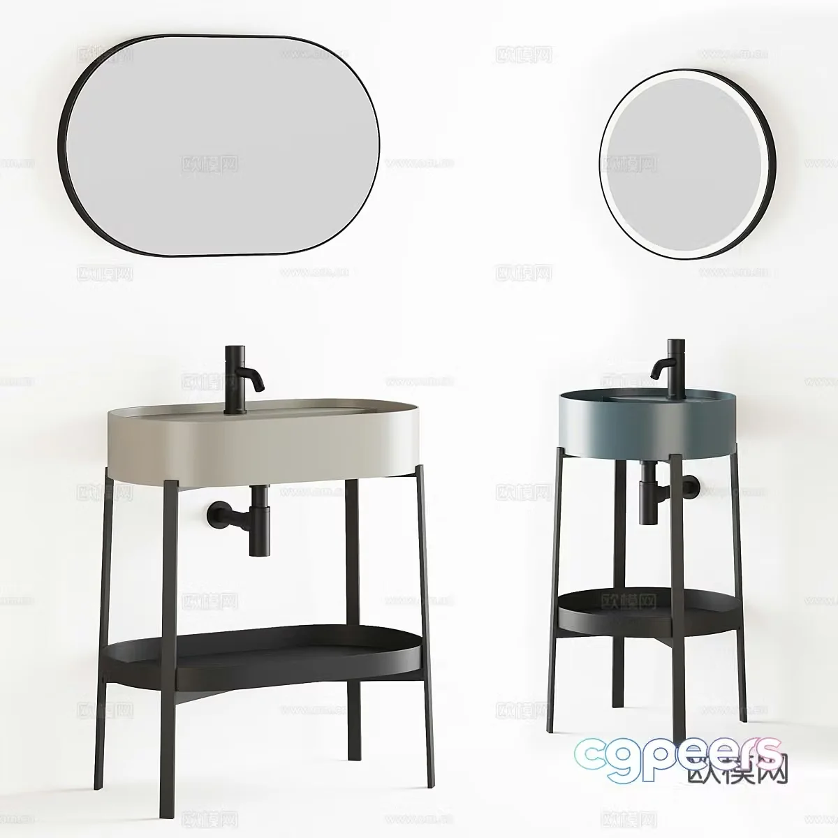 New Chinese style washbasin cabinet 3D model