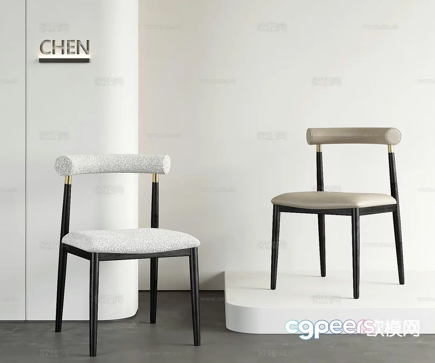 Modern chair single chair dining chair 3d model