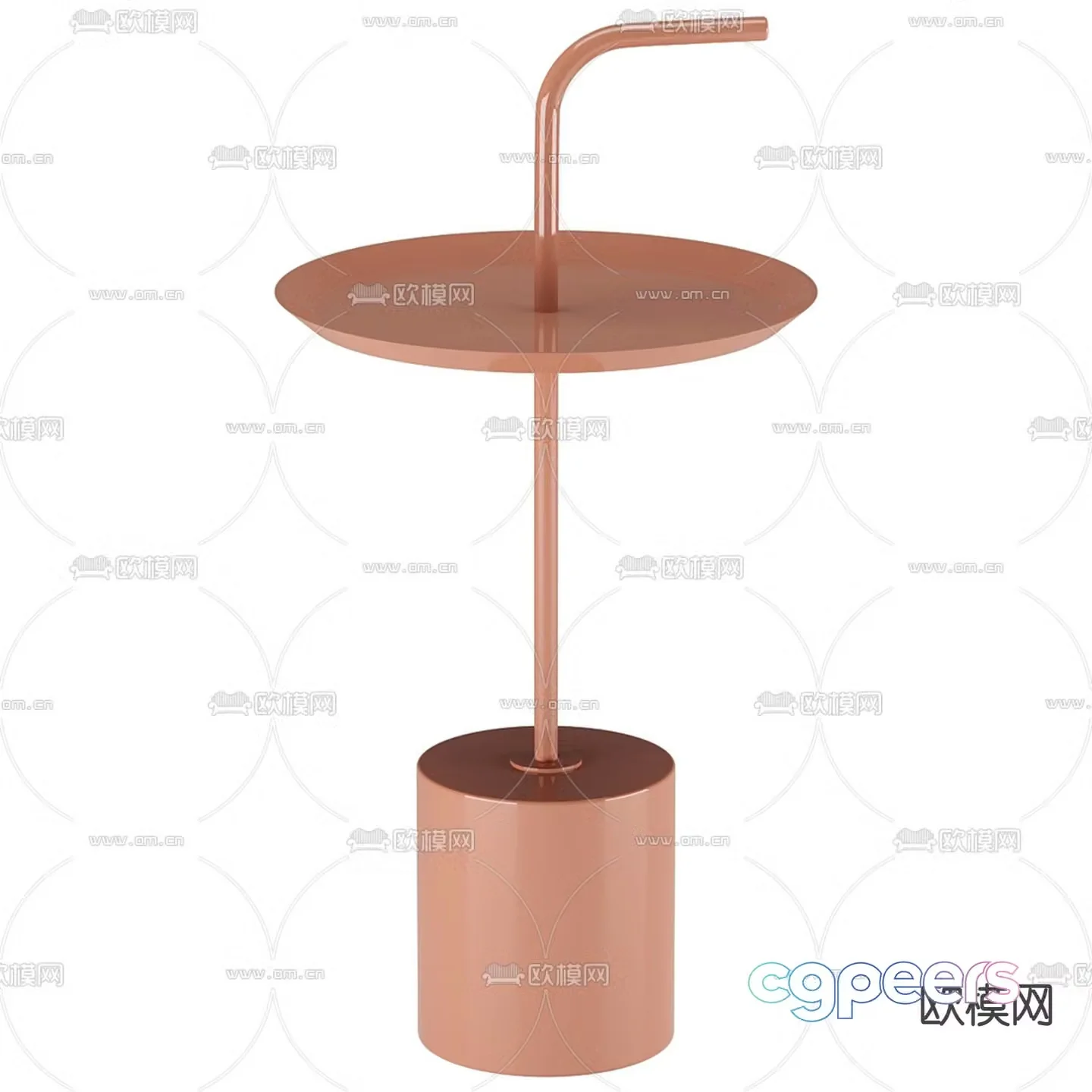 Angle side round table 3D model