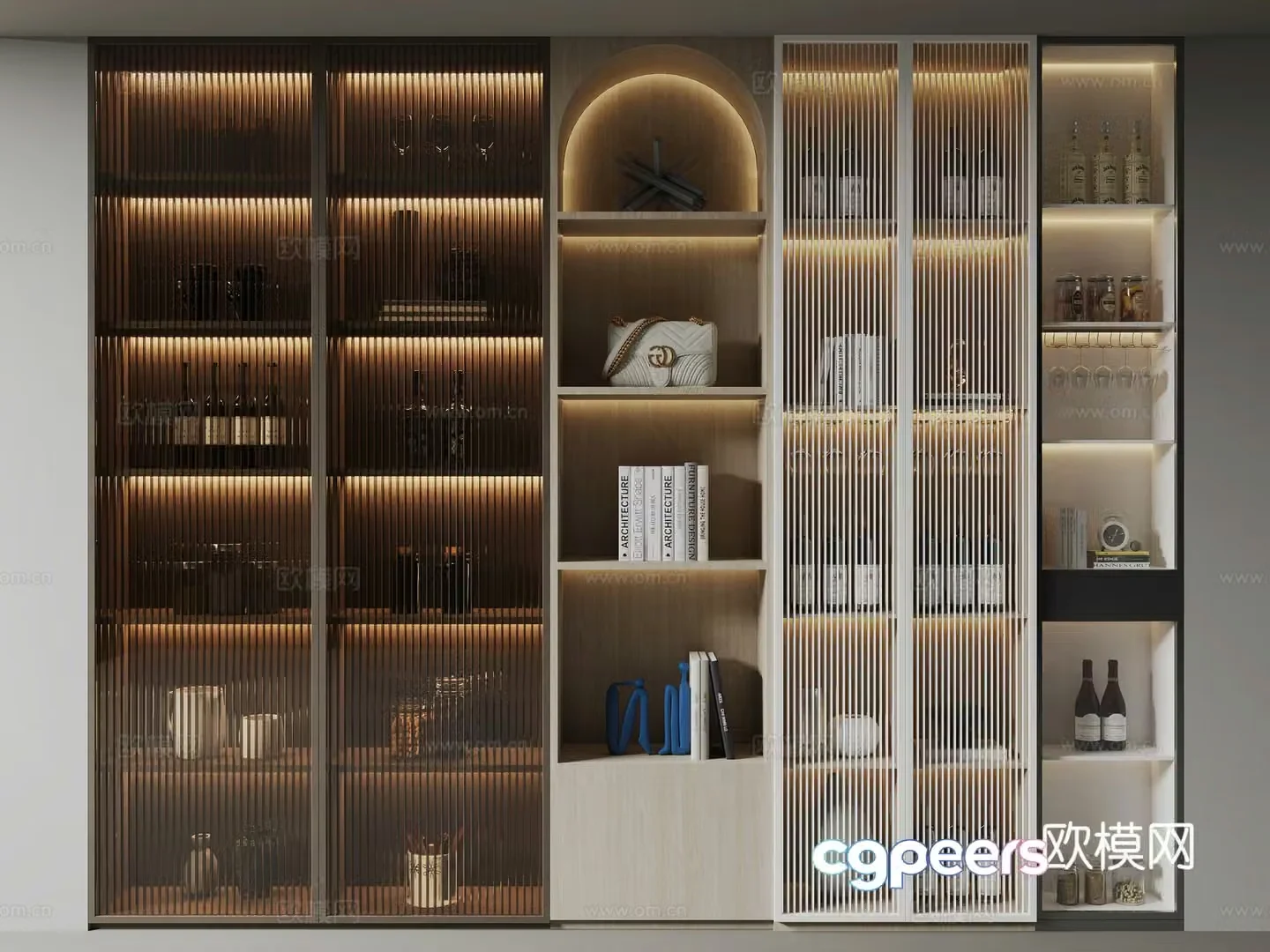 Glass wine cabinet 3d model