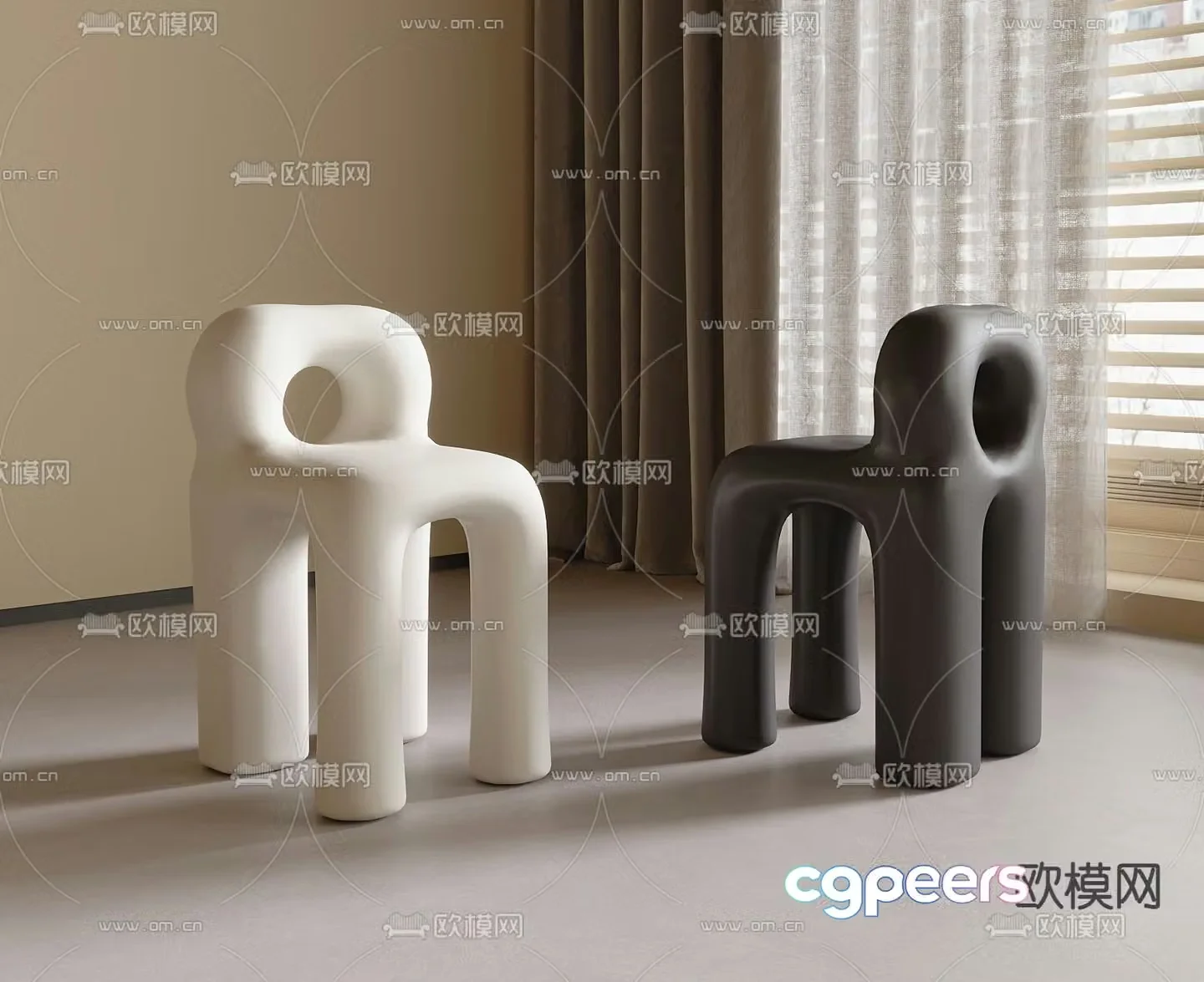 Creative chair dining chair 3d model