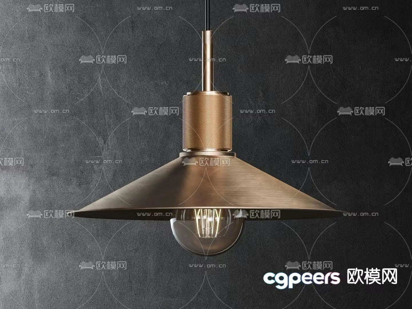 Full copper chandeliers restaurant chandeliers 3D model