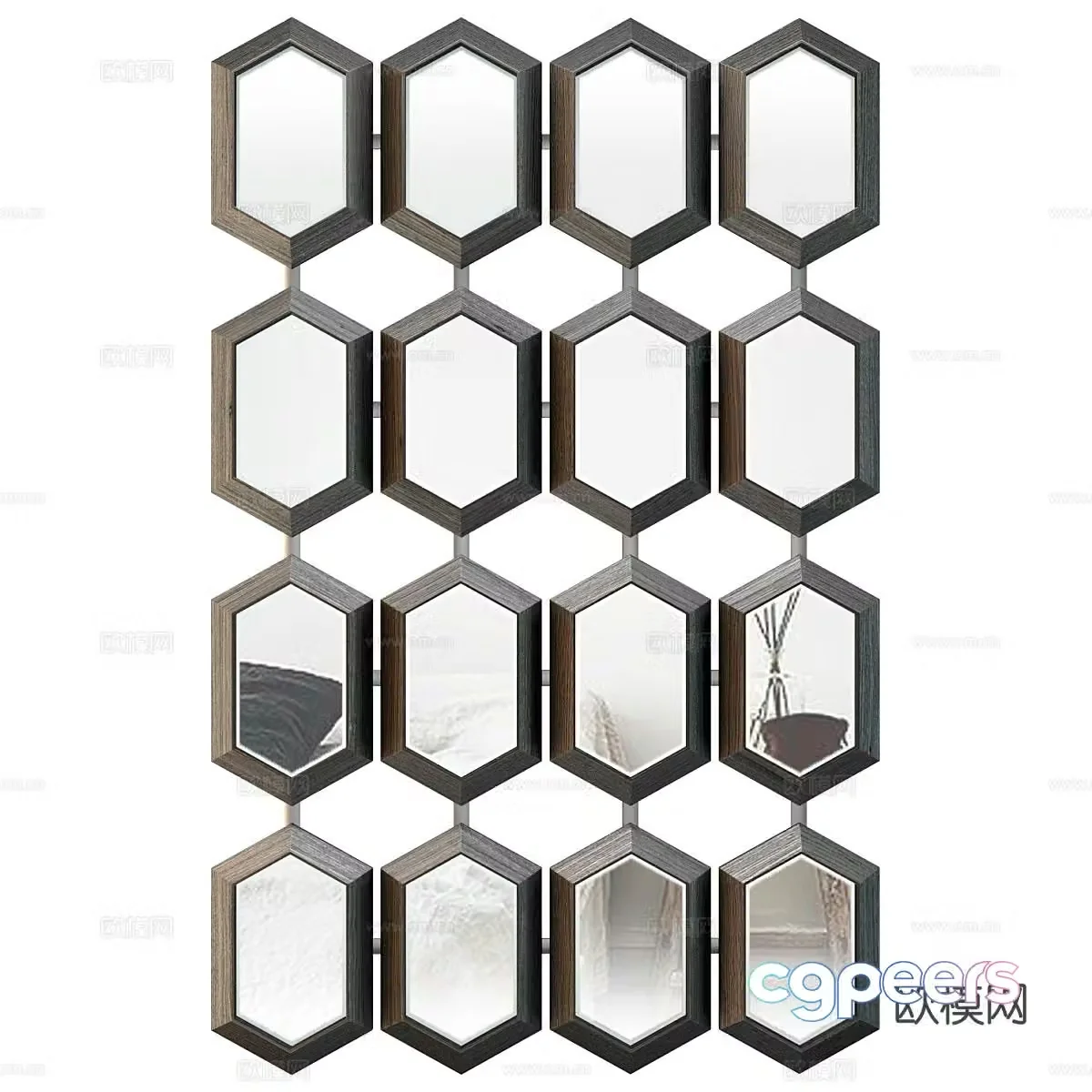Mirror wall decoration hanging decoration 3d model