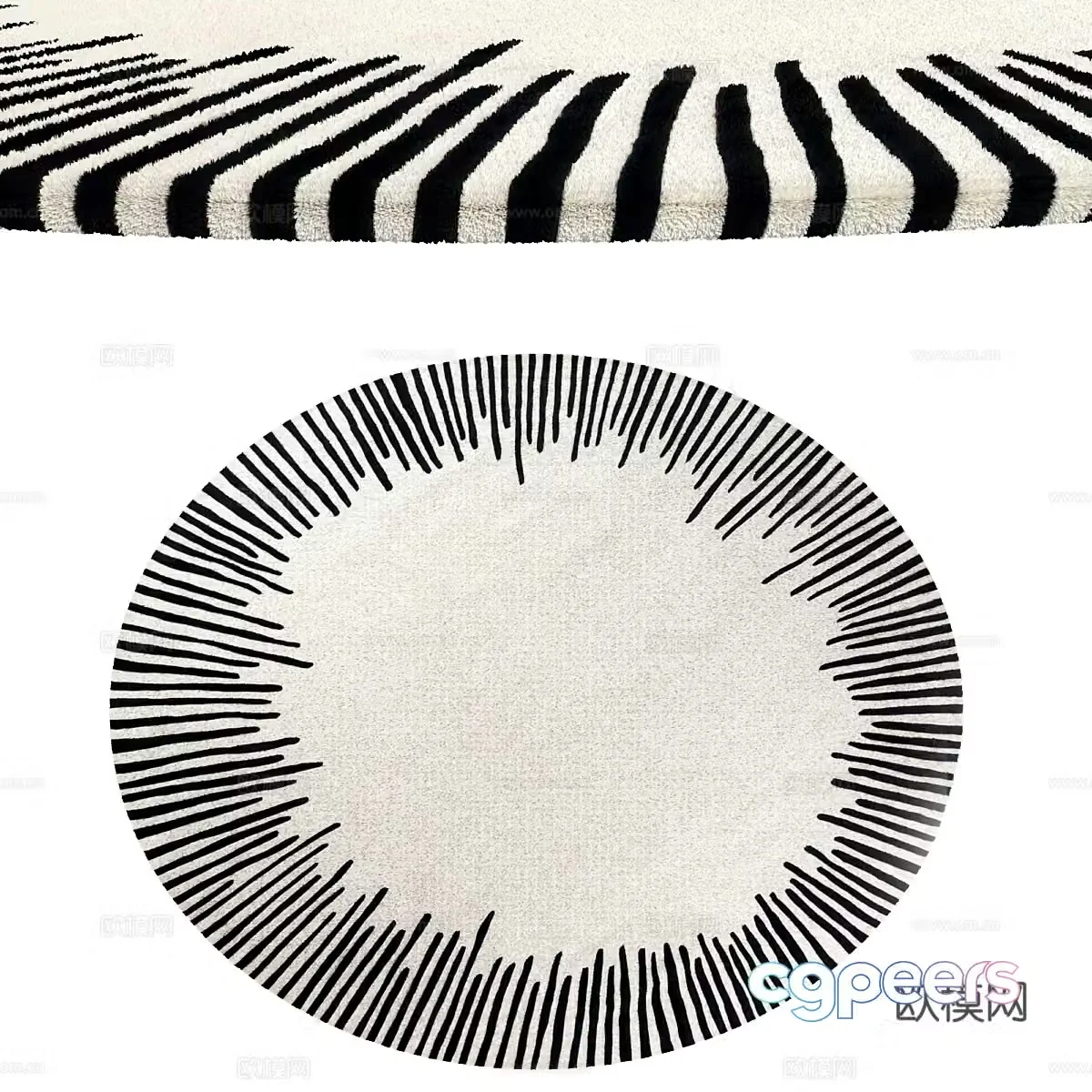 Simple carpet round carpet 3d model