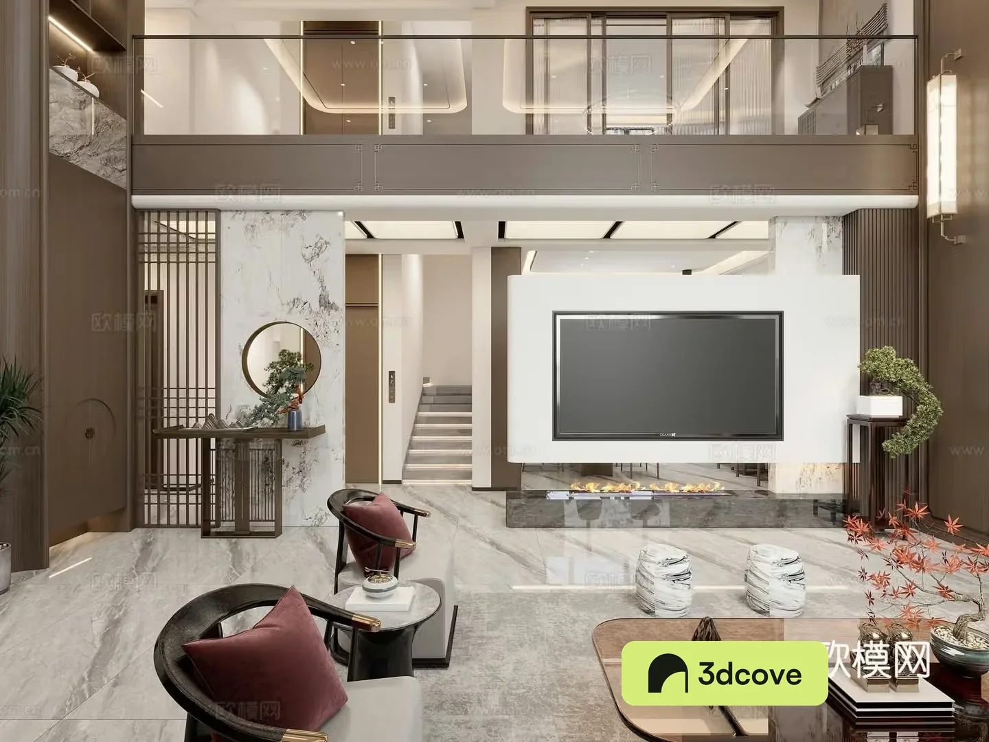 New Chinese style villa living room