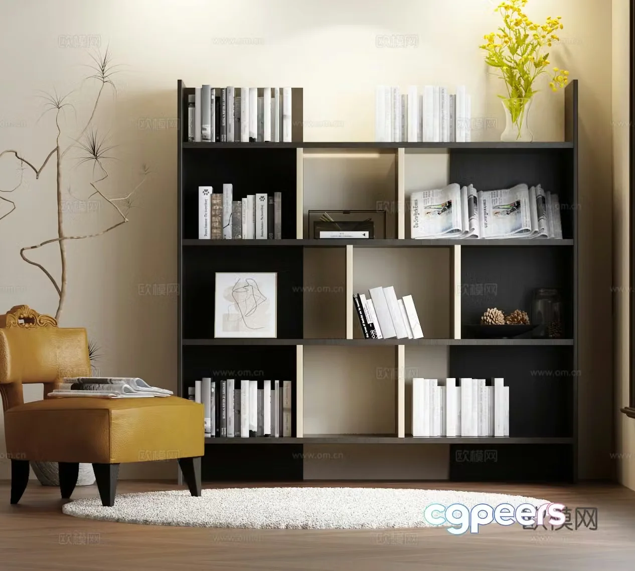 Modern bookcase Bookcase Italian bookcase 3d model