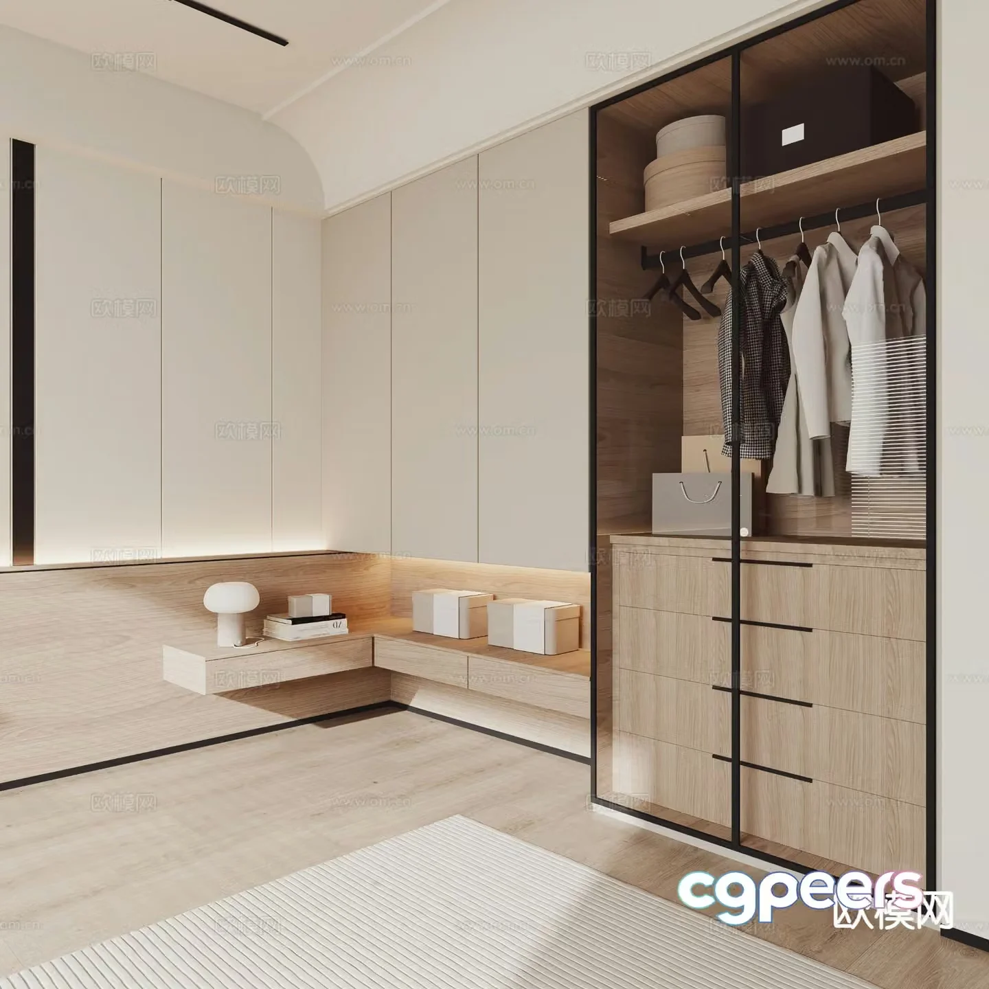 Modern corner wardrobe 3d model