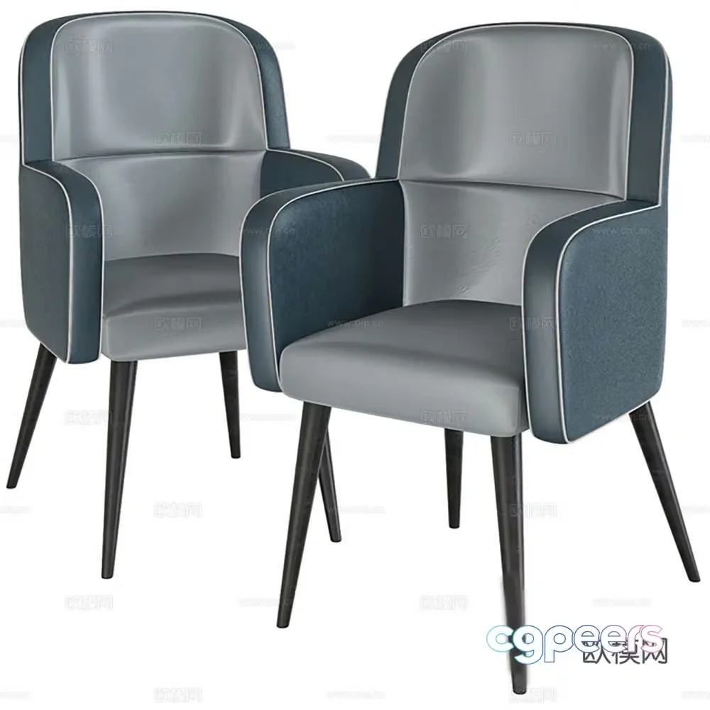 Modern chair single chair dining chair leisure chair 3d model