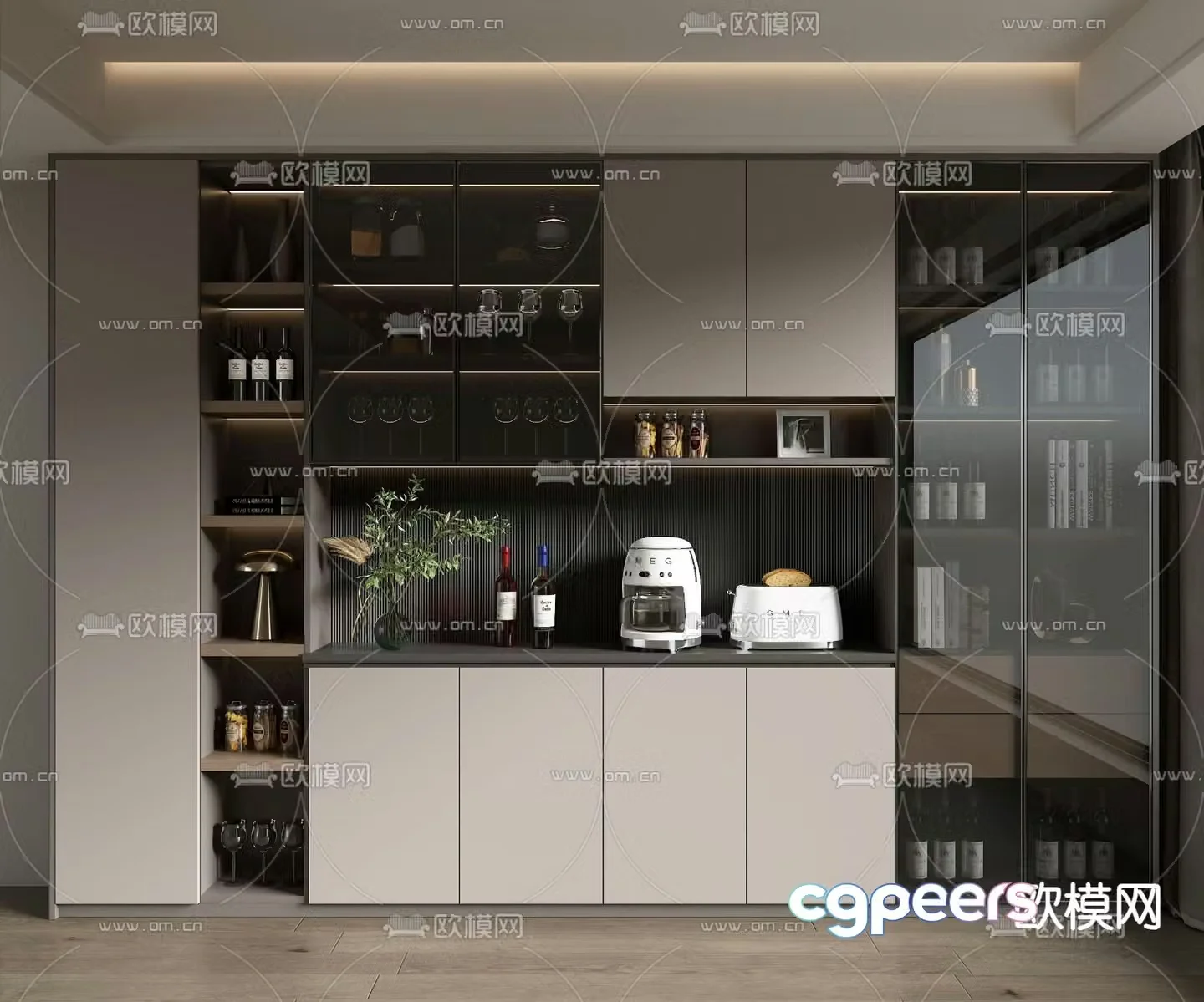 Modern wine cabinet west cabinet 3d model