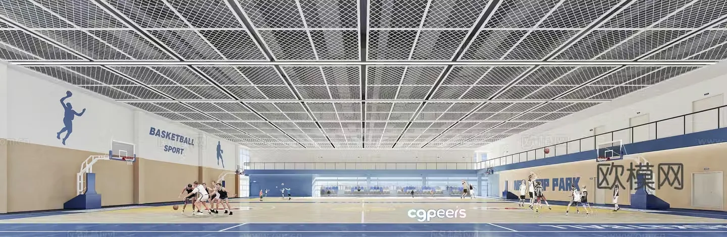 Modern fitness center national fitness center gymnasium 3d model