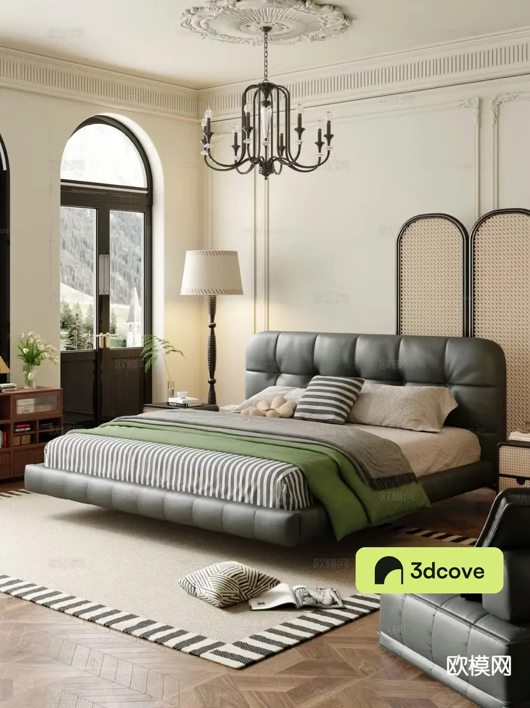 French double bed