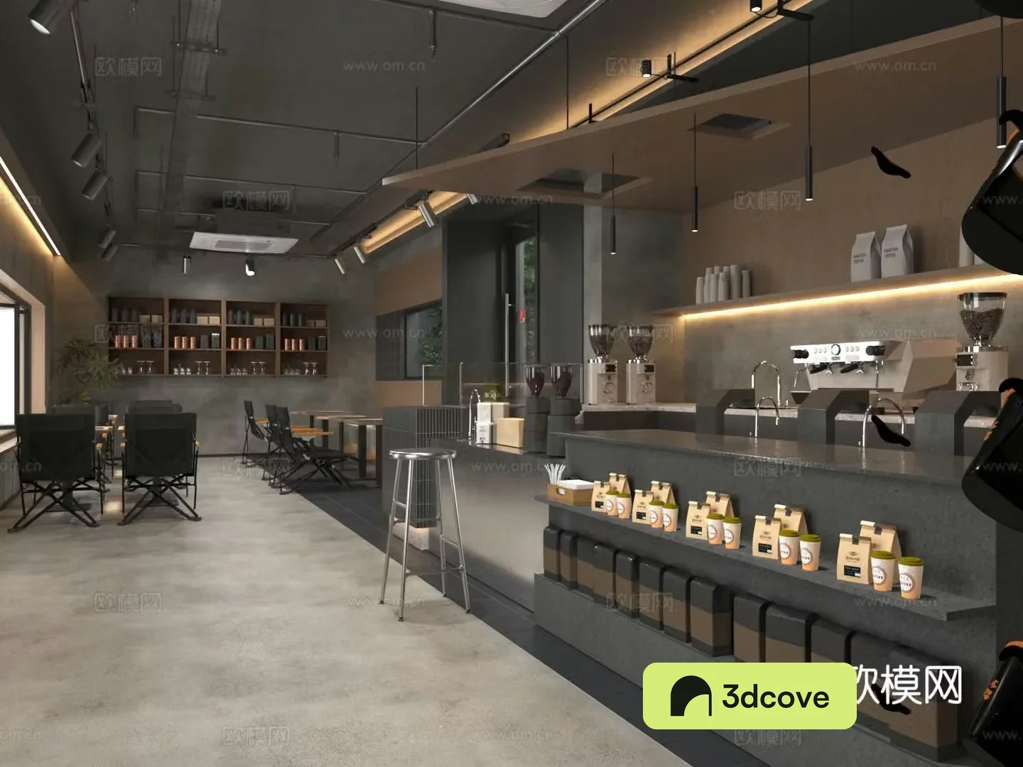 Industrial style cafe