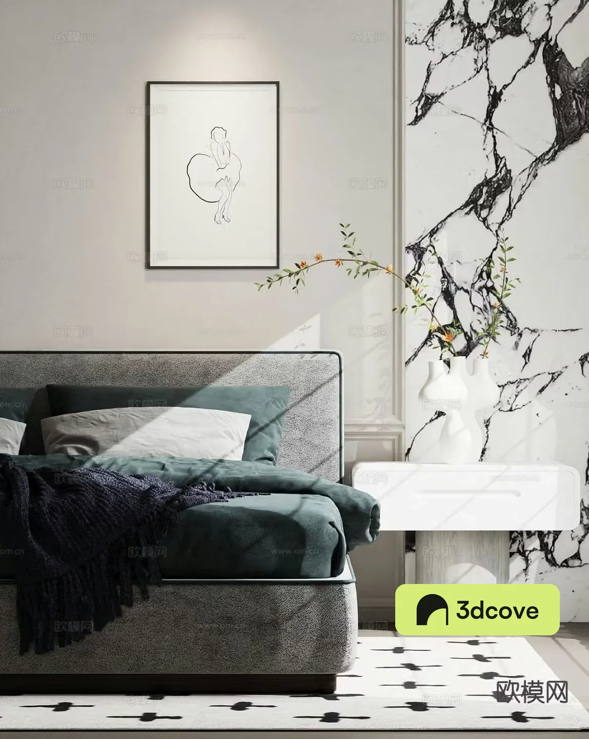 Modern double bed