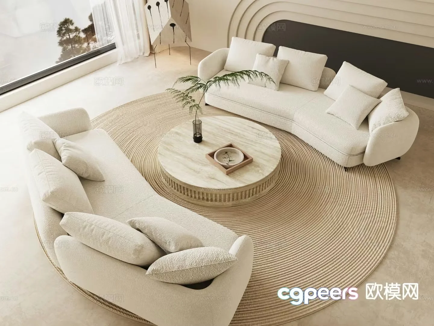 Modern sofa set 3d model