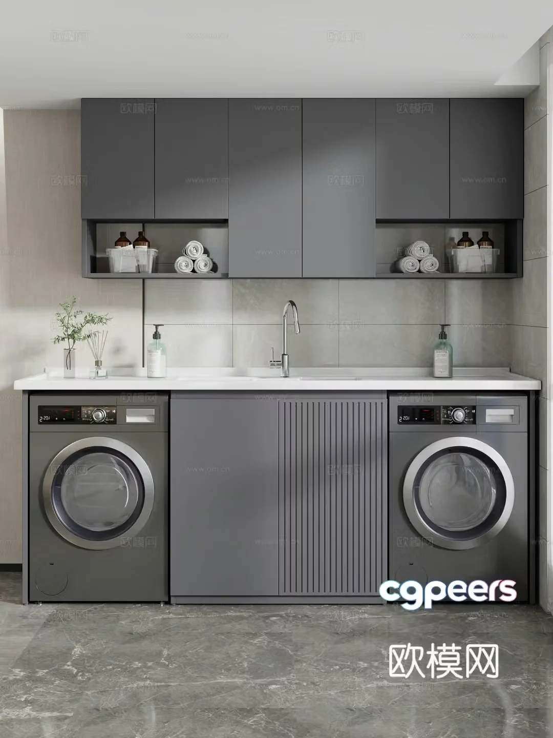 Modern Laundry Room 3D Model – 2661 – VRAY Render
