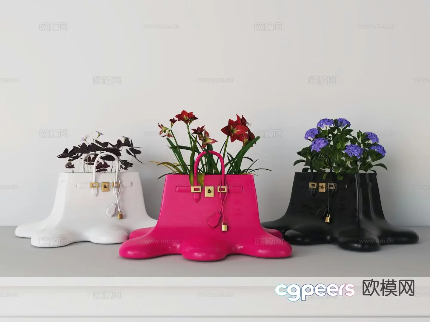 Modern fashion vase floral arrangement flower arrangement flowers 3d model