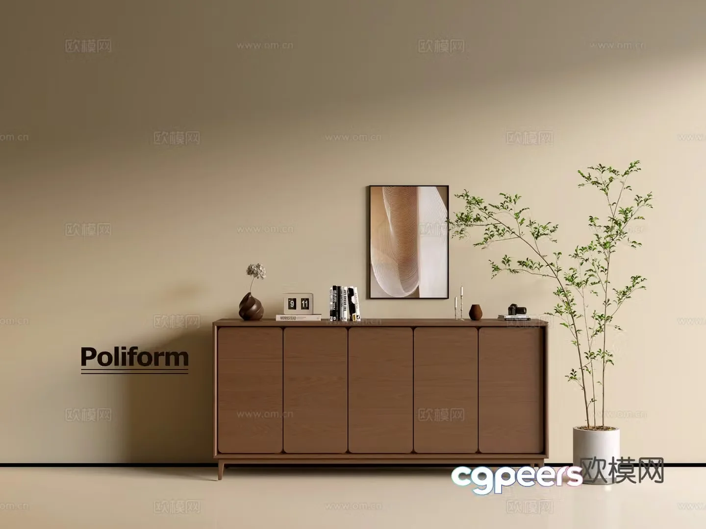Modern wood grain cabinet ins wind minimalist wind cabinet whole cabinet sideboard balcony cabinet storage 3D model