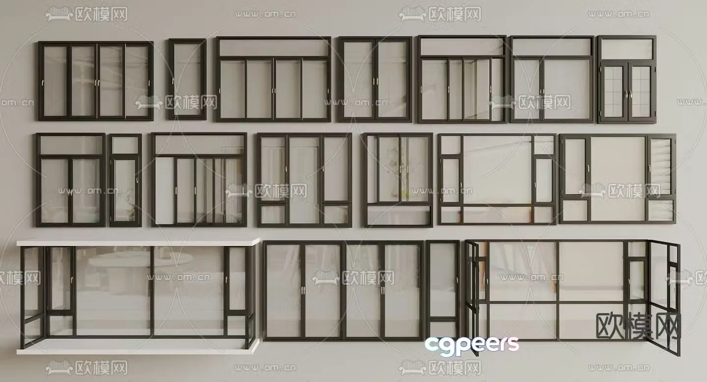 Modern windows casement windows sliding windows bay windows floor-to-ceiling windows 3D model