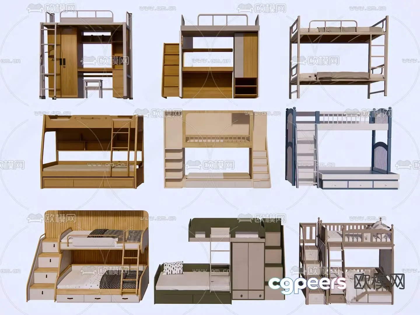 Bunk bed bunk bed children’s bed 3d model