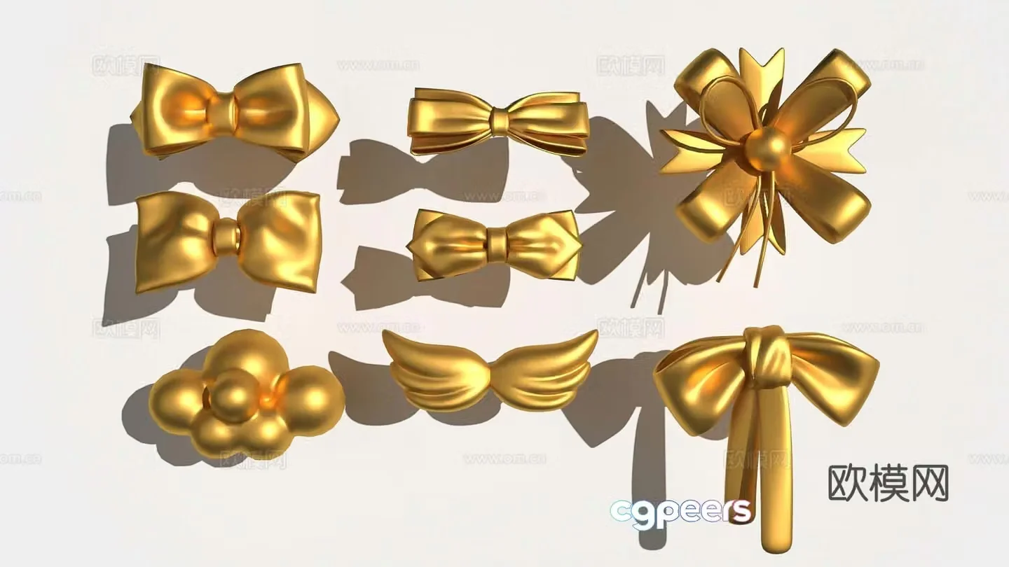 Bow decoration cartoon clothing accessories 3d model