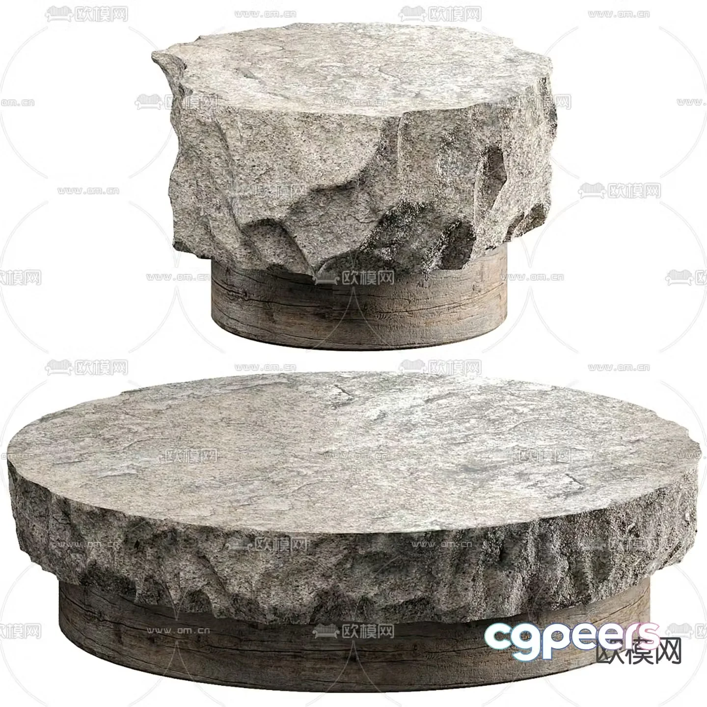 Outdoor slate table and chairs table stone stone chair 3d model
