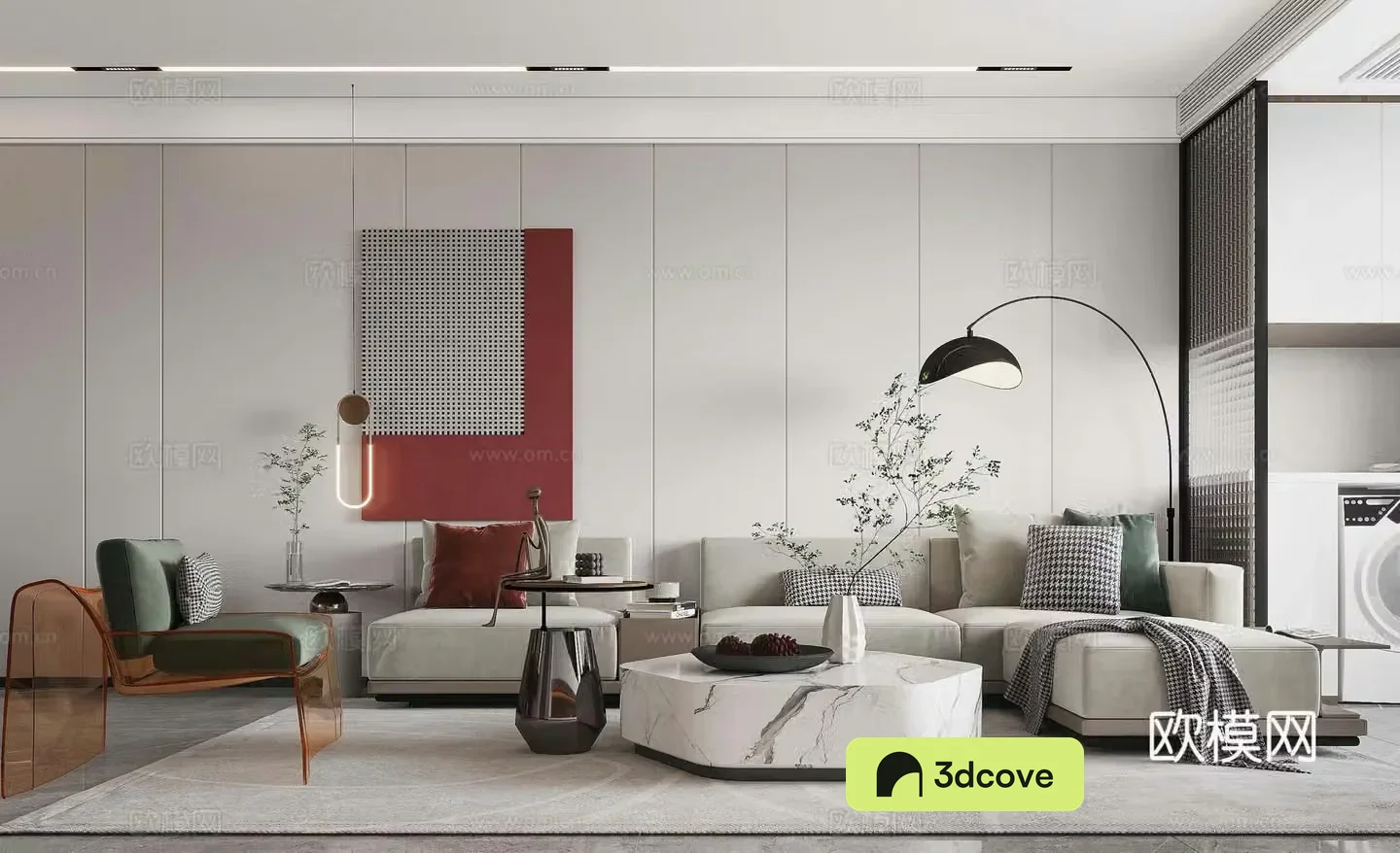 Modern living room leisure chair combination sofa floor lamp simple modern living and dining room ornament