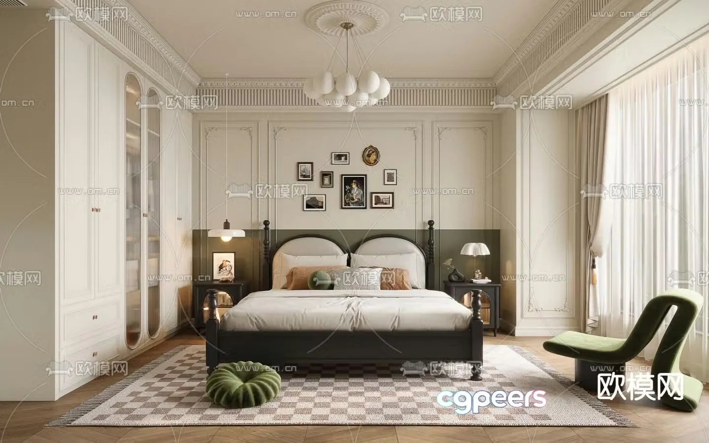French bedroom master room 3d model