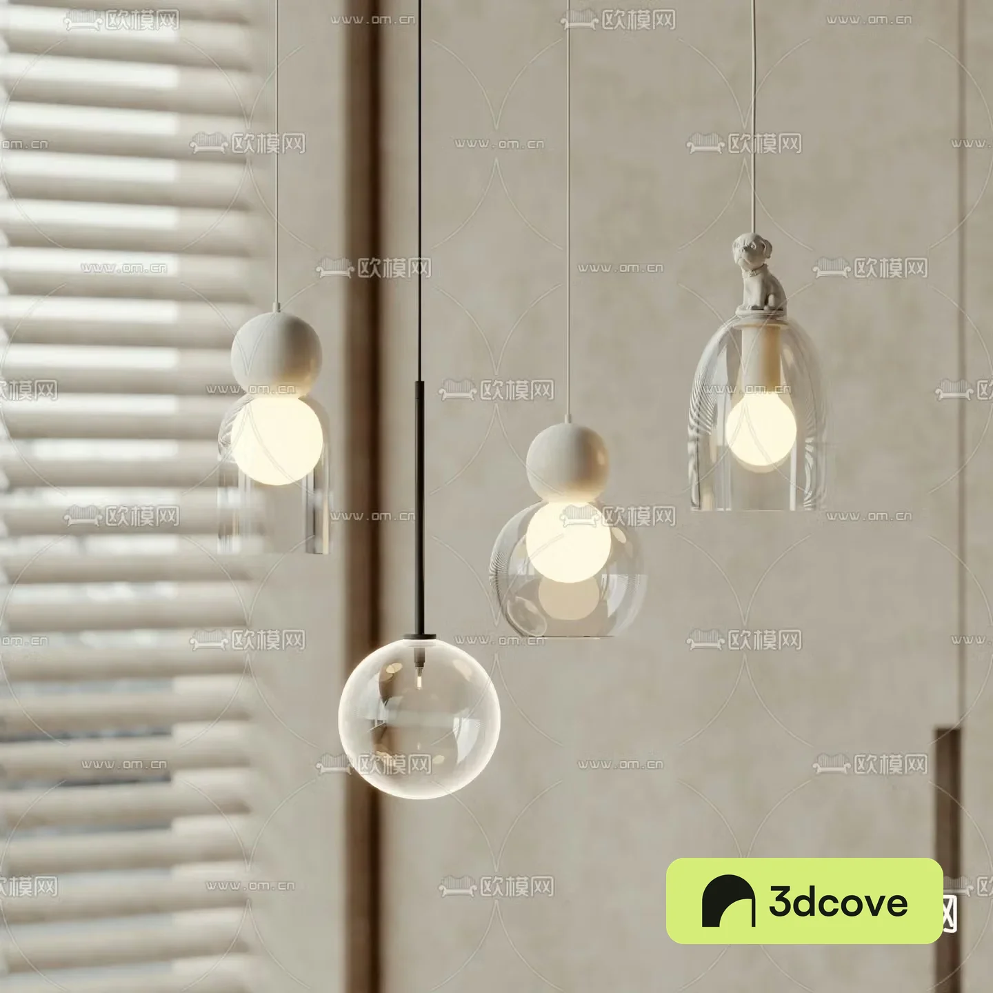 Glass small chandelier